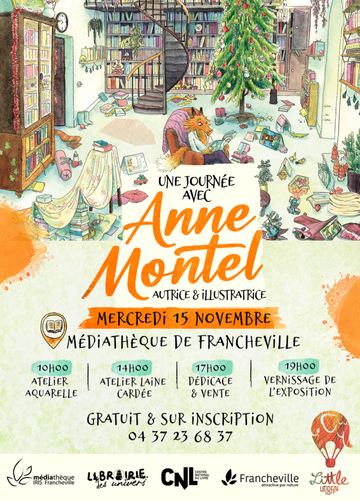  À l’approche de noël et de la période hivernale, la Médiathèque de Francheville vous propose une exposition sur Anne Montel, autrice et illustratrice, du mardi 14 novembre au jeudi 4 janvier 2024.